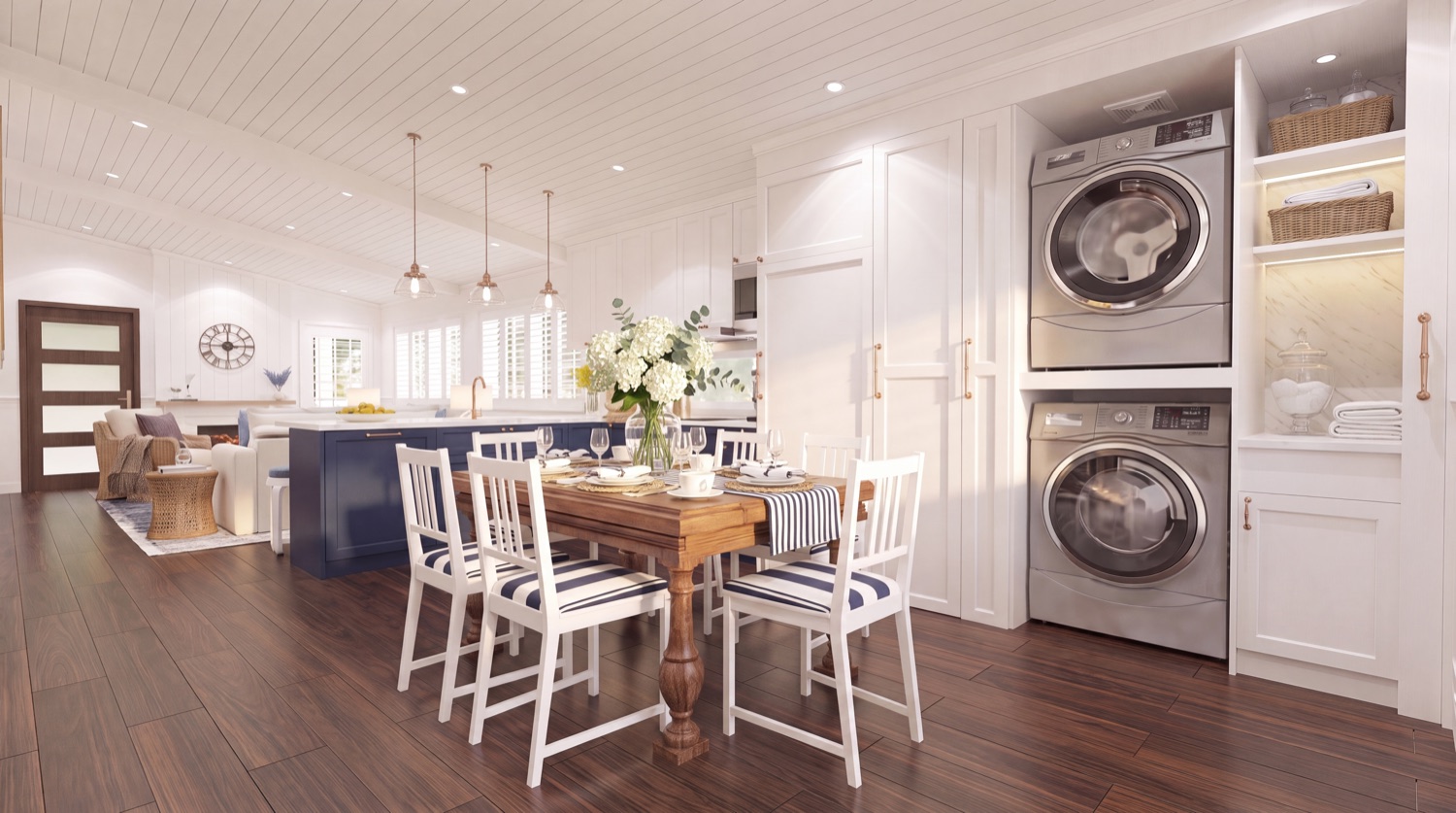 EVOKE Hamptons dining and laundry