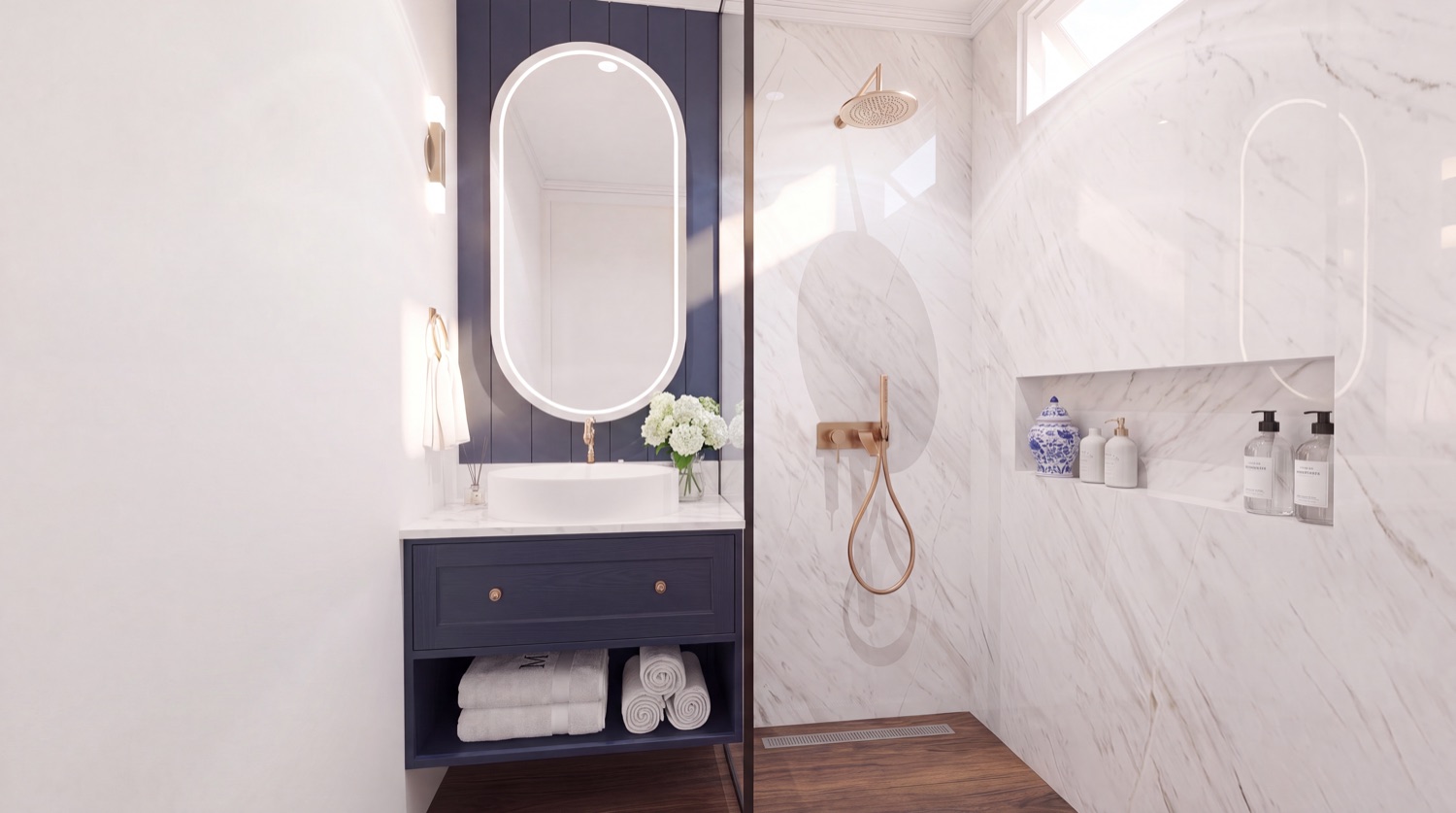 EVOKE Hamptons ensuite shower