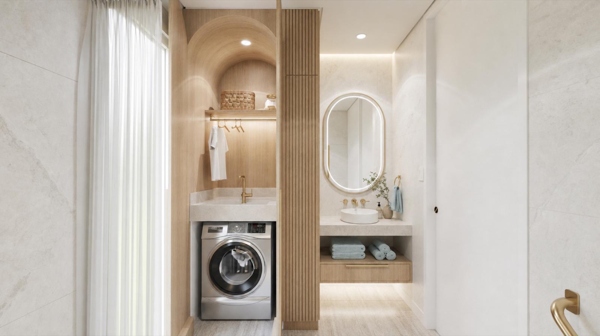 NOMI Kin Coastal Luxe Ensuite & laundry